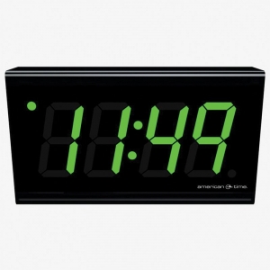 Aluminium Case Wi-Fi Digital Clocks 4" Green 4 Digit